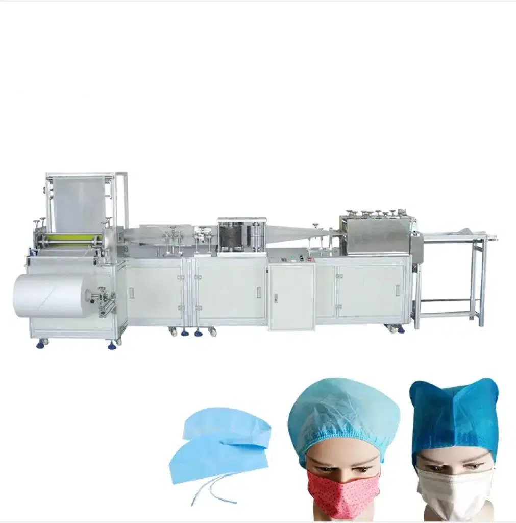 Disposable PP Non Woven Strip Clip Cap Bouffant Head Cover Hair Net Surgical Doctor Hat Round Surgical Cap Making Machine, Disposable Bed Sheet Machine